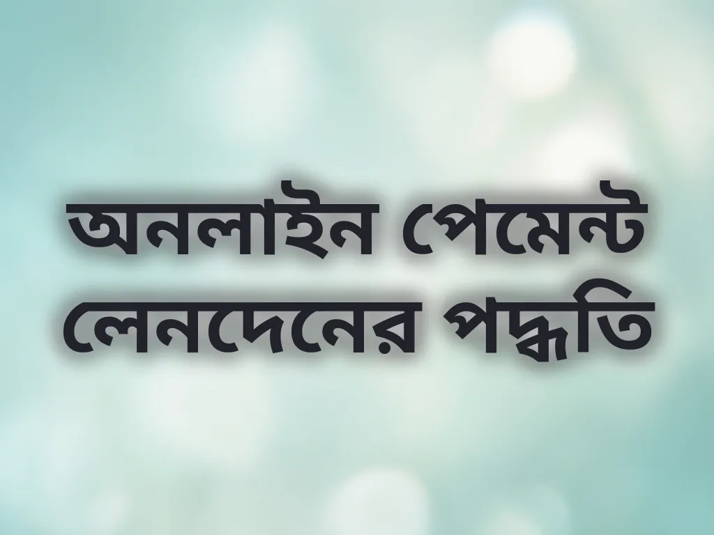 অনলাইন পেমেন্ট লেনদেনের পদ্ধতি
